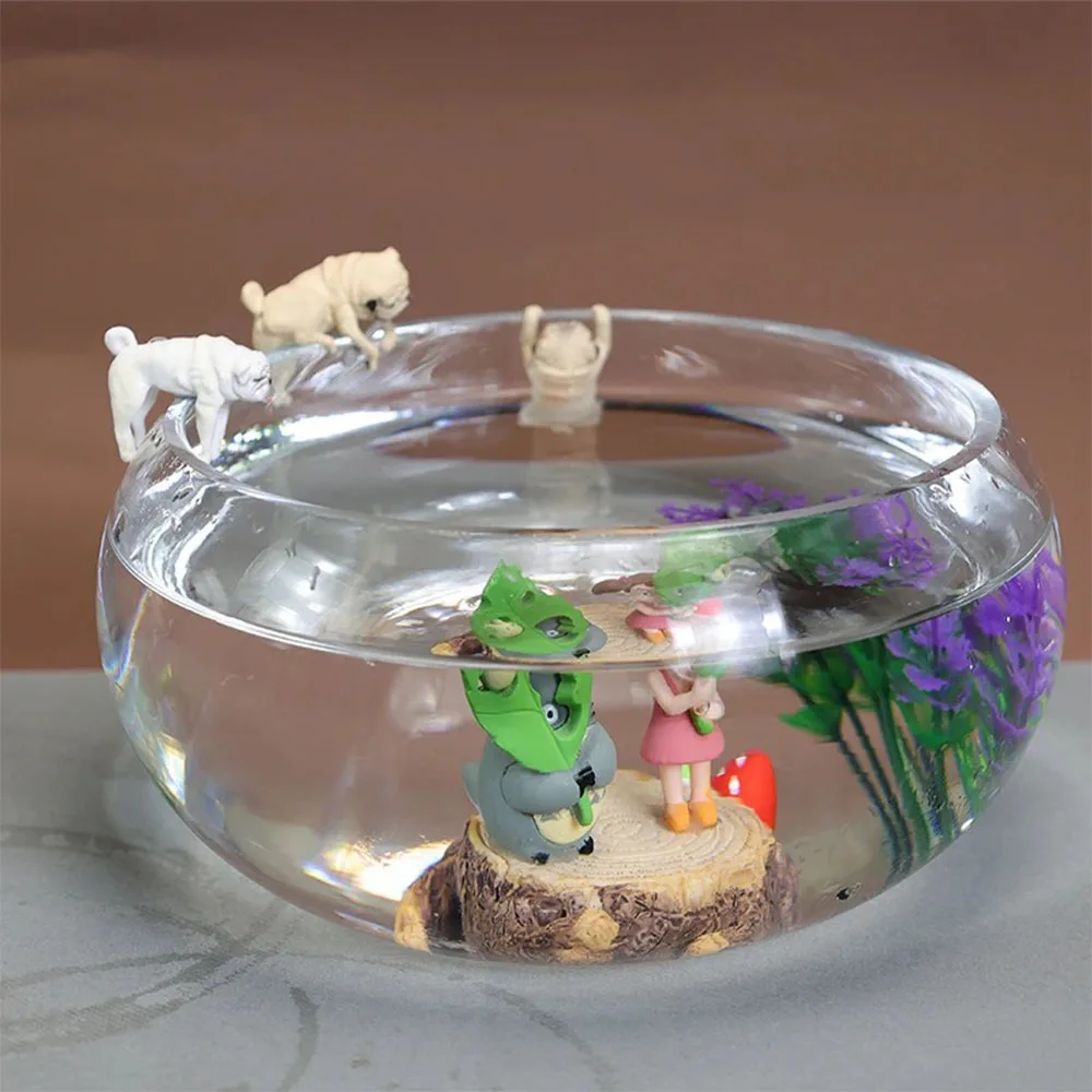 Adornos creativos para perros para acuario, perros de dibujos animados Kawaii, divertidos perros trepadores, colgante de animales, decoración de paisajismo de pared para pecera - imagen 5