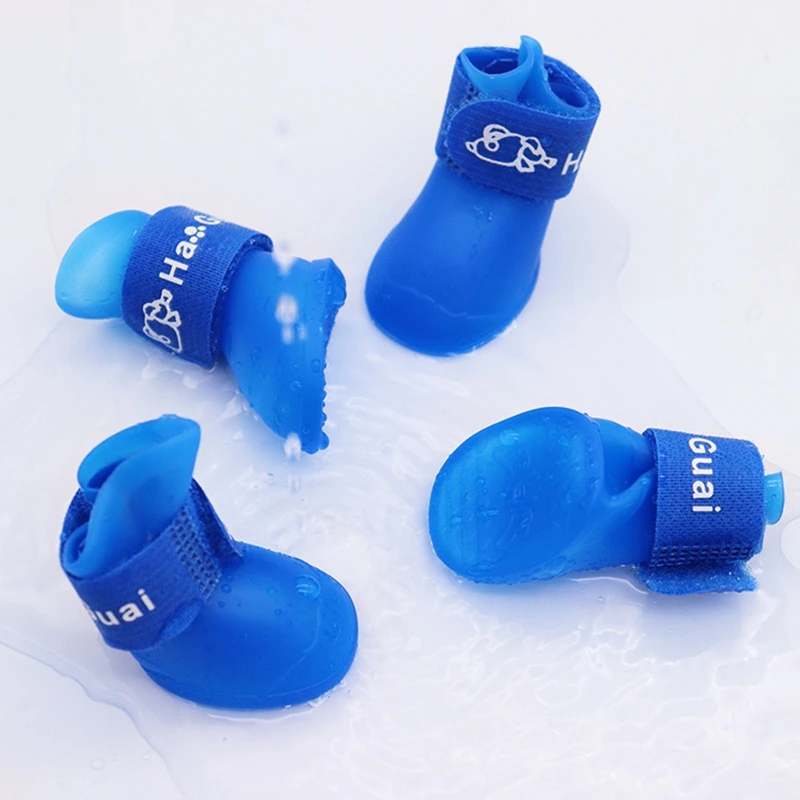 Chubasquero impermeable para mascotas, bota de goma antideslizante para perros pequeños, medianos y grandes, calzado de suela suave para caminar al aire libre para perros y gatos - imagen 4