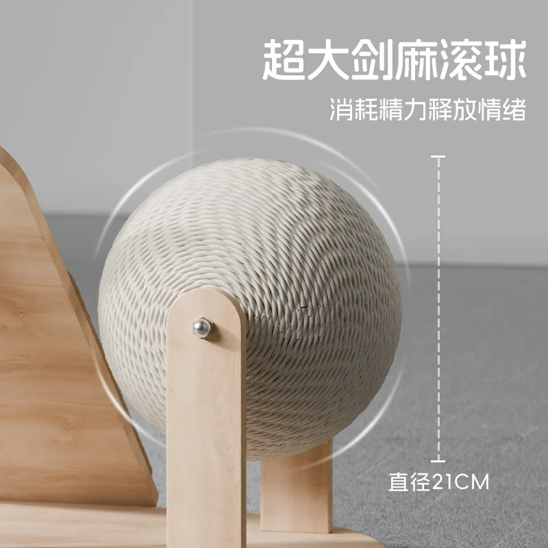 Marco de escalada para gatos, espada pequeña, cuerda de cáñamo, tablero rascador para gatos, nido para mascotas de madera maciza, marco Vertical integrado resistente al desgaste para mascotas