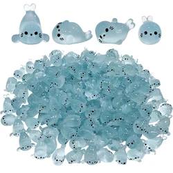 Figuras de focas que brillan en la oscuridad – Miniaturas decorativas de resina