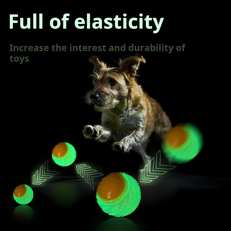 Pelota de rebote para perros, juguete para mascotas con chirrido, pelota resistente para entrenamiento de mascotas, pelota para morder para perros, pelota Vocal en forma de C Tpr - imagen 4