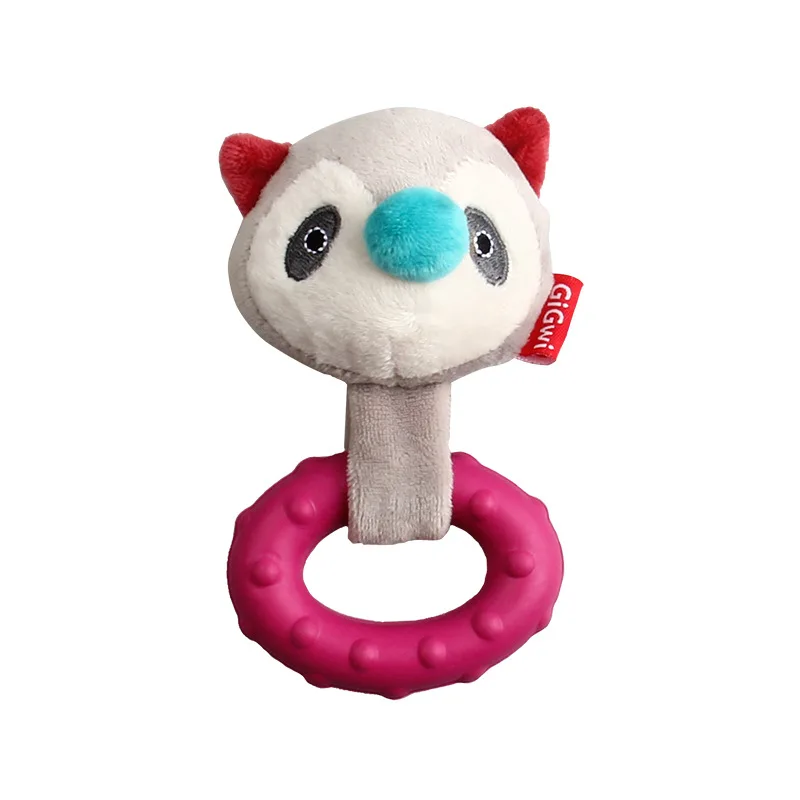 Q lindo juguete de conejo para perro, flor de goma de felpa, perro mapache, pingüino, dientes de molienda vocales, juguete para mascotas - imagen 5