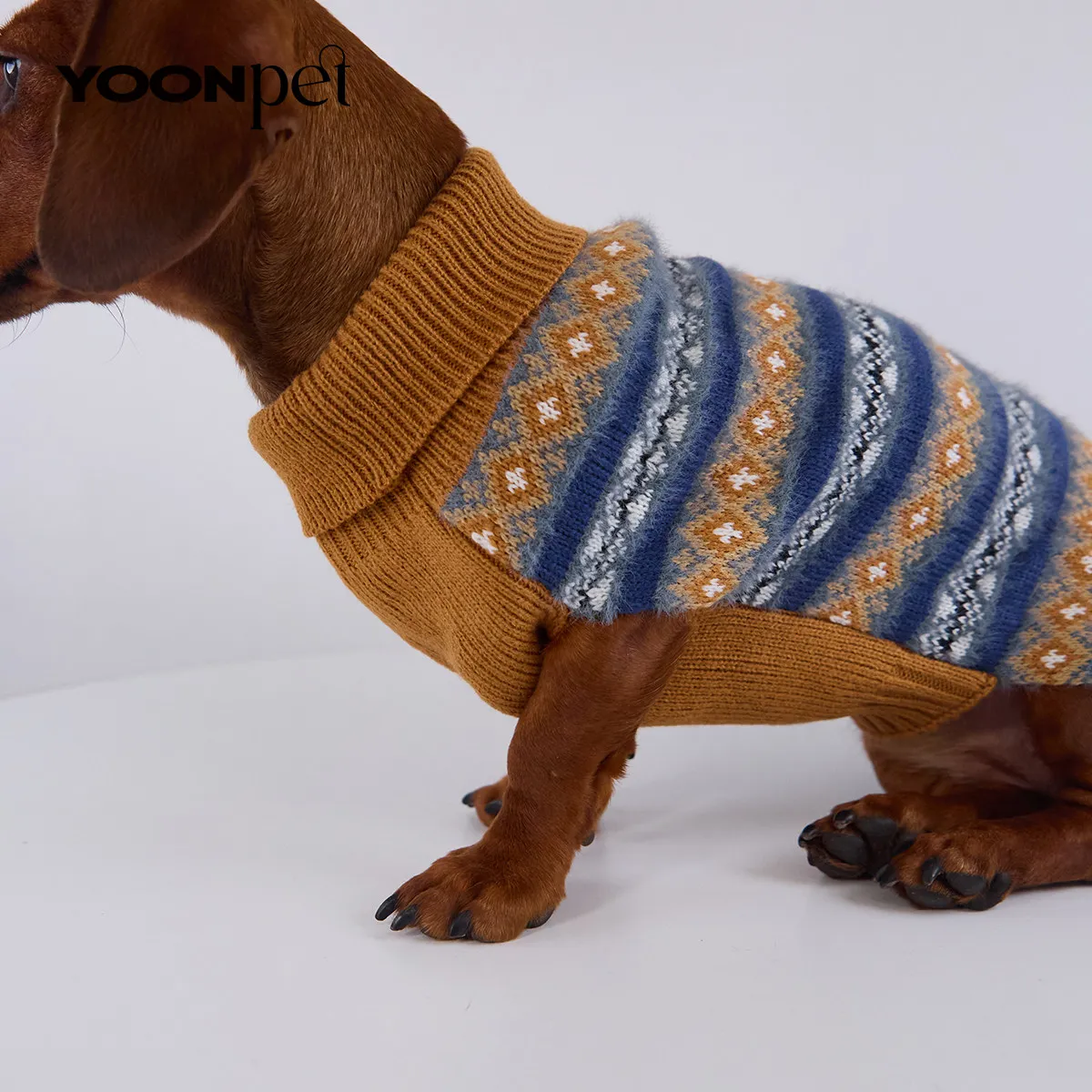 Suéter bohemio tejido a mano para perro salchicha pequeño mediano - imagen 5