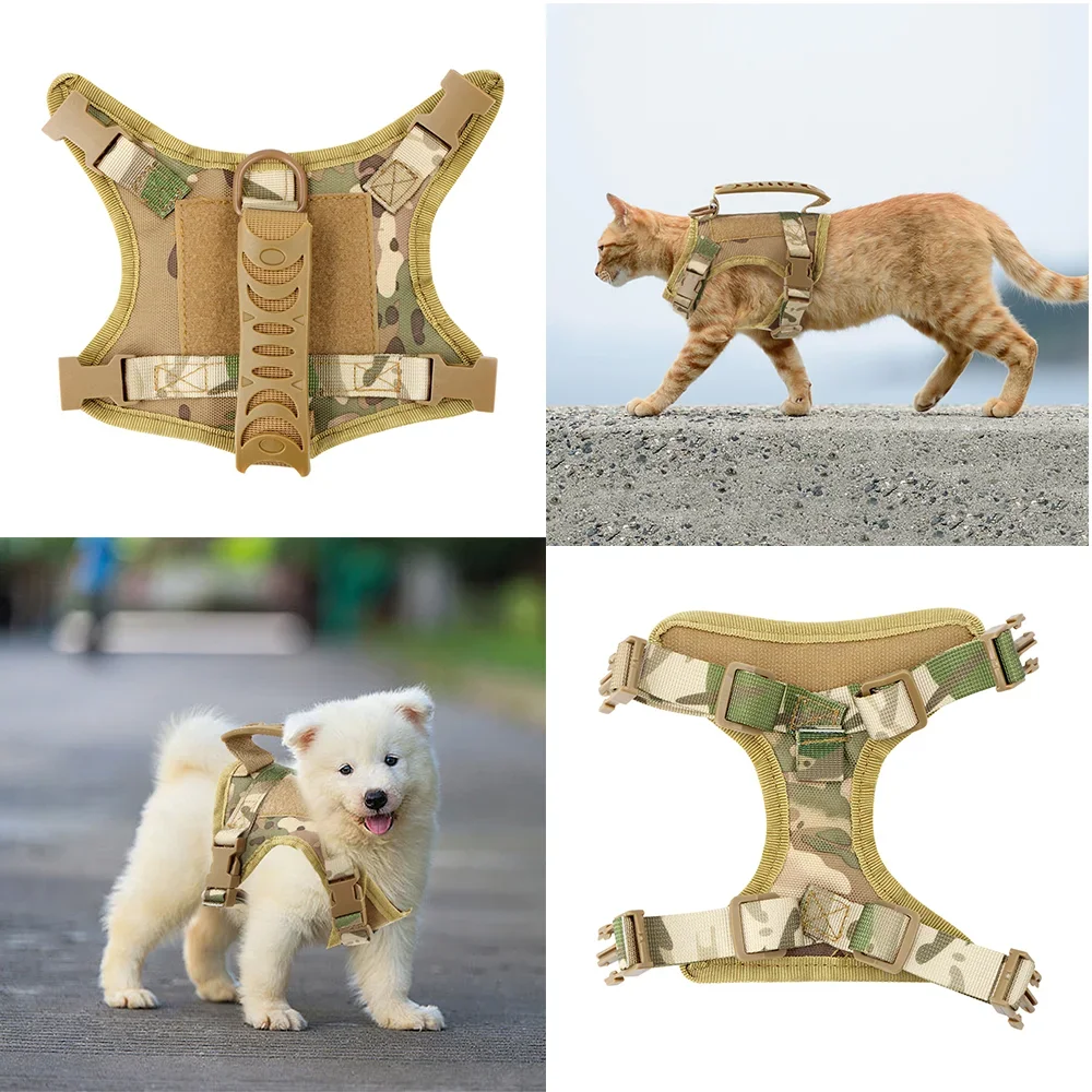 Arnés táctico para gatos con 2 parches, conjunto de chaleco para cachorros para perros pequeños, arneses para mascotas, entrenamiento de trabajo, accesorios para gatos - imagen 3