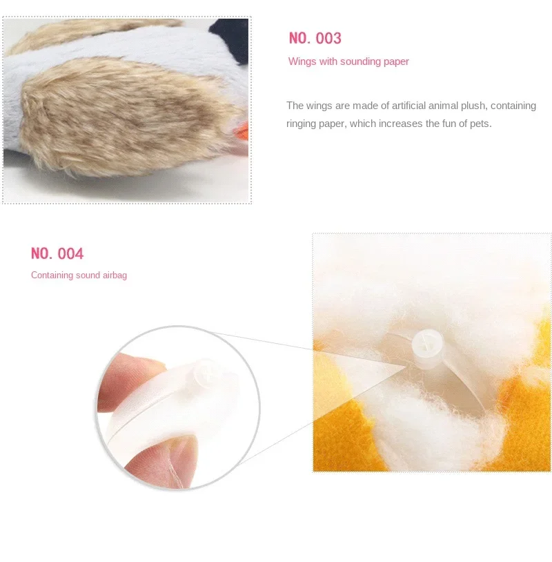 Lindo pato de peluche juguete con sonido relleno Animal chirriante chirriante juguete para perros limpieza diente perro masticar cuerda juguetes para perros mascota - imagen 3