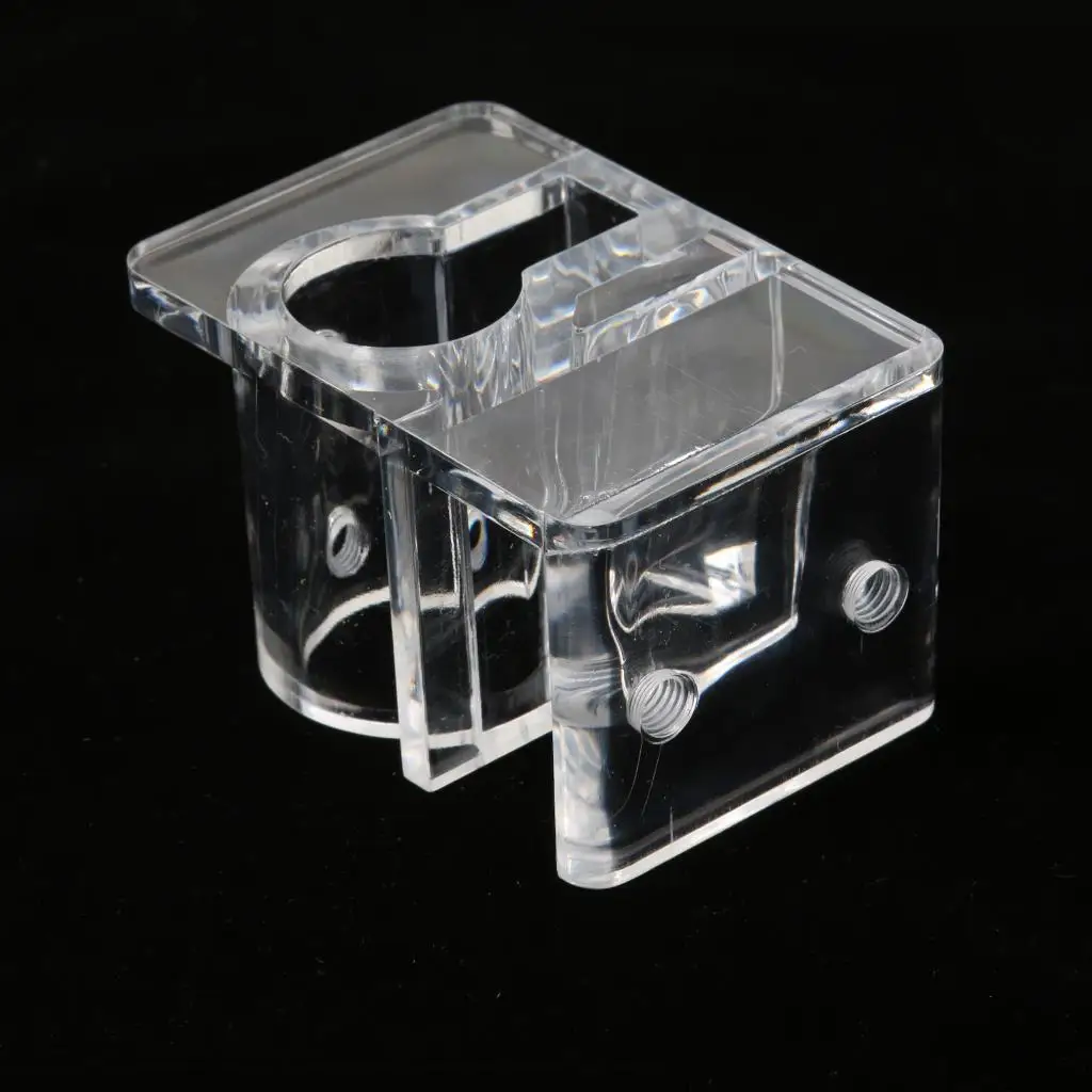 Acrylic Aquarium Pipe Clip Clamp Holder to Fix 12mm/16mm Inflow Outflow Water Tube