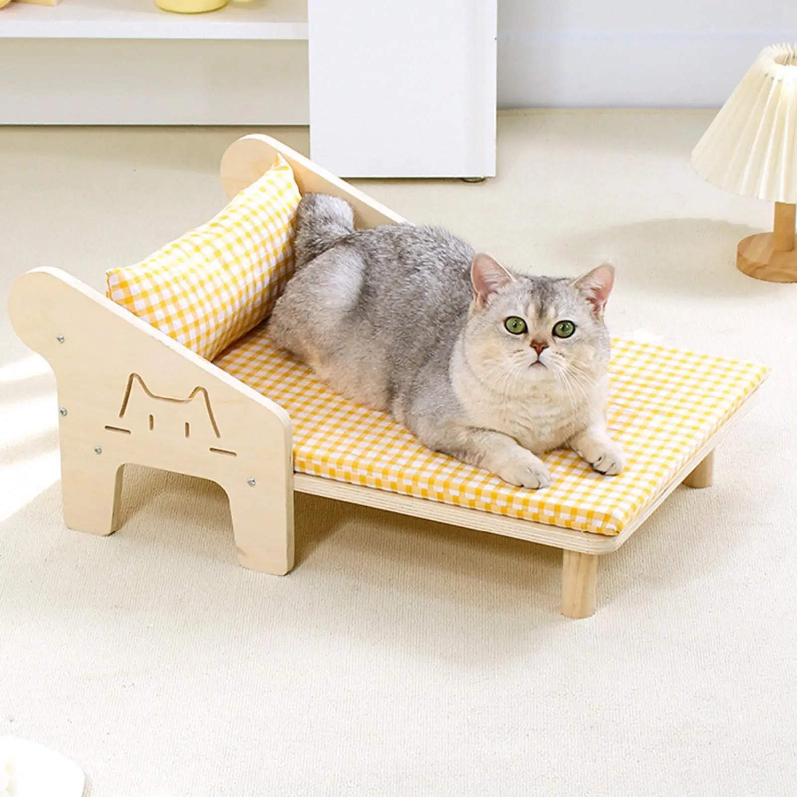 Cat Hammock Small Pet Furniture Summer Beach Wood Beach Chair Cat Bed Dog Bed Summer Essential for Sleeping Small Medium Cats
