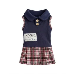 Ropa para perros pequeños primaveral: conjunto camisa y falda cuadros