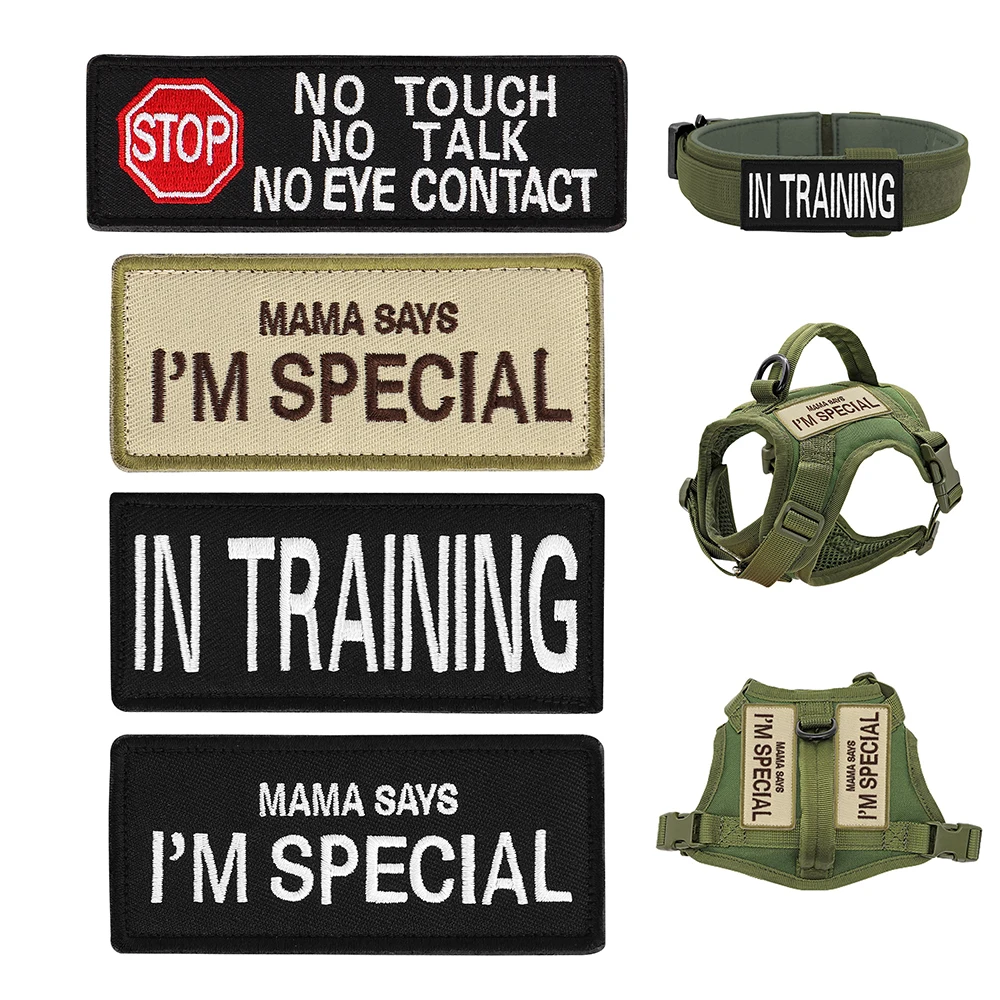 etiqueta arnés collar perro adhesiva especial parches trabajo pastor alemán