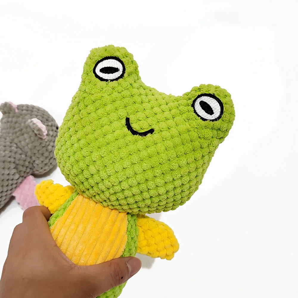 Juguetes duraderos para mascotas, juguetes chirriantes de felpa para masticar para perros y gatos, juguetes interactivos molares antimbalón, fabricación de sonido de relleno suave - imagen 3