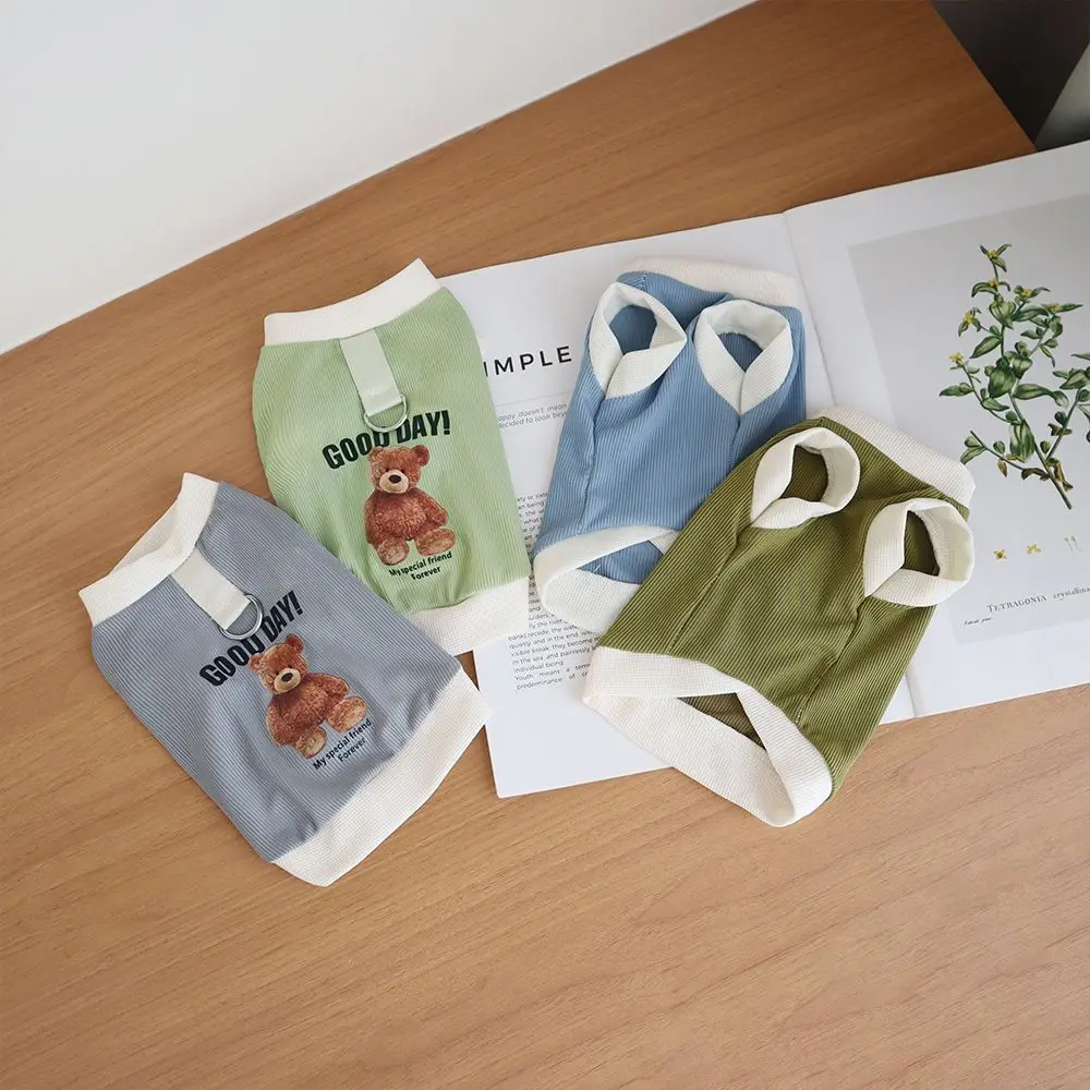 Lindo oso mascota perro chaleco verano ropa para cachorros Linda letra perro camiseta Chihuahua Pug Bichon gato perro ropa 2025 ropa de niña - imagen 3