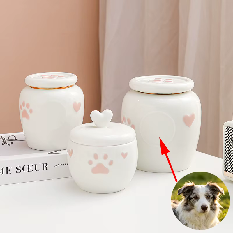 Urna ceramica para cenizas de mascotas con fotos - perros y gatos - imagen 3
