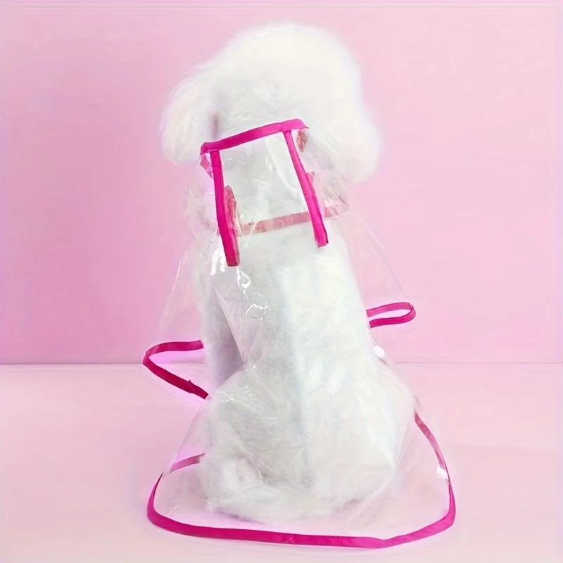 Poncho impermeable de plástico transparente con capucha para mascotas, juguete para perros pequeños y gatos, solo ropa, 1 unidad - imagen 5