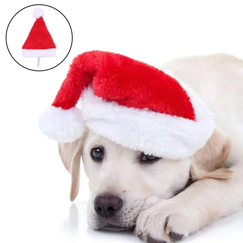 Sombrero de Papá Noel para mascotas, sombrero de Navidad para perros, gatos, cachorros pequeños, adornos de disfraces de vacaciones, accesorios de Cosplay, gorras, suministros para fiestas de Navidad para mascotas - imagen 2