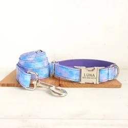 Collar de perro personalizado con grabado gratis y correa a juego
