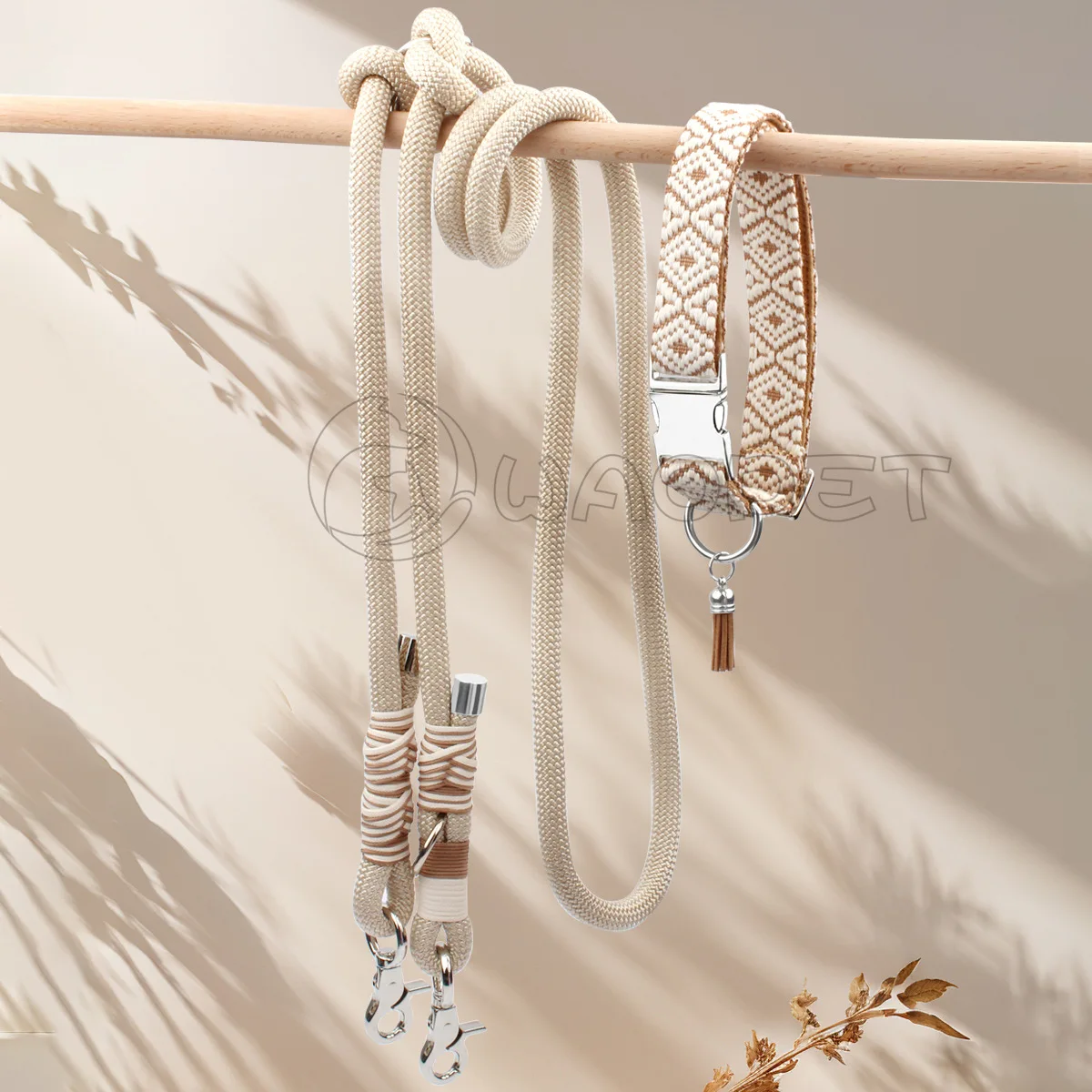 Collar de perro trenzado hecho a mano, correa para caminar para entrenamiento de mascotas, patrones de lujo, Collar ajustable para mascotas, correa de perro multifuncional trenzada - imagen 3