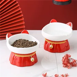Comedero cerámico elevado para gatos – Cuencos agua y comida