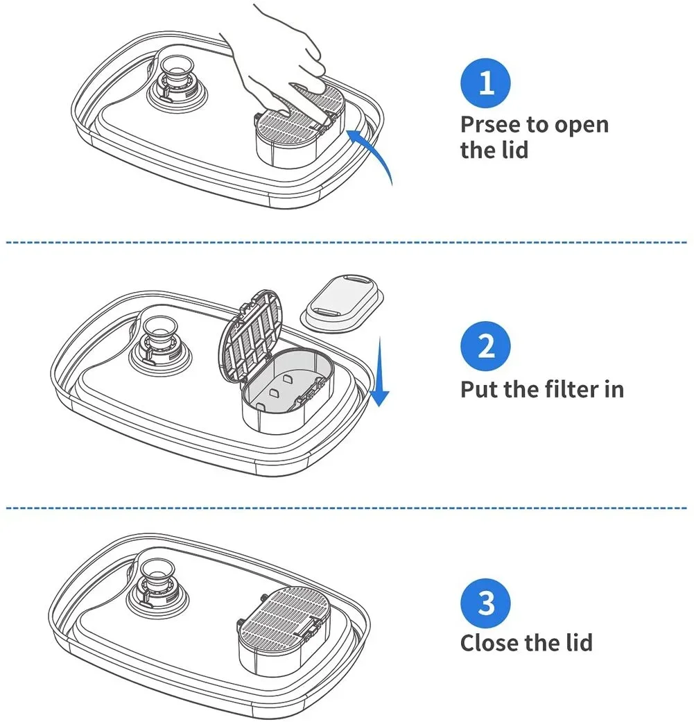 Filtros de repuesto para fuente de agua para gatos, 4 Uds., 8 Uds., para acero inoxidable, 2L, fuente de agua para mascotas, dispensador de agua para perros - imagen 4