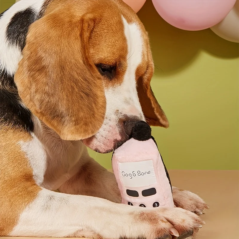 Juguete masticable con diseño de teléfono móvil para mascotas, dientes de molienda, peluche chirriante, juguete duradero para perros, suministro interactivo, 1 unidad - imagen 3