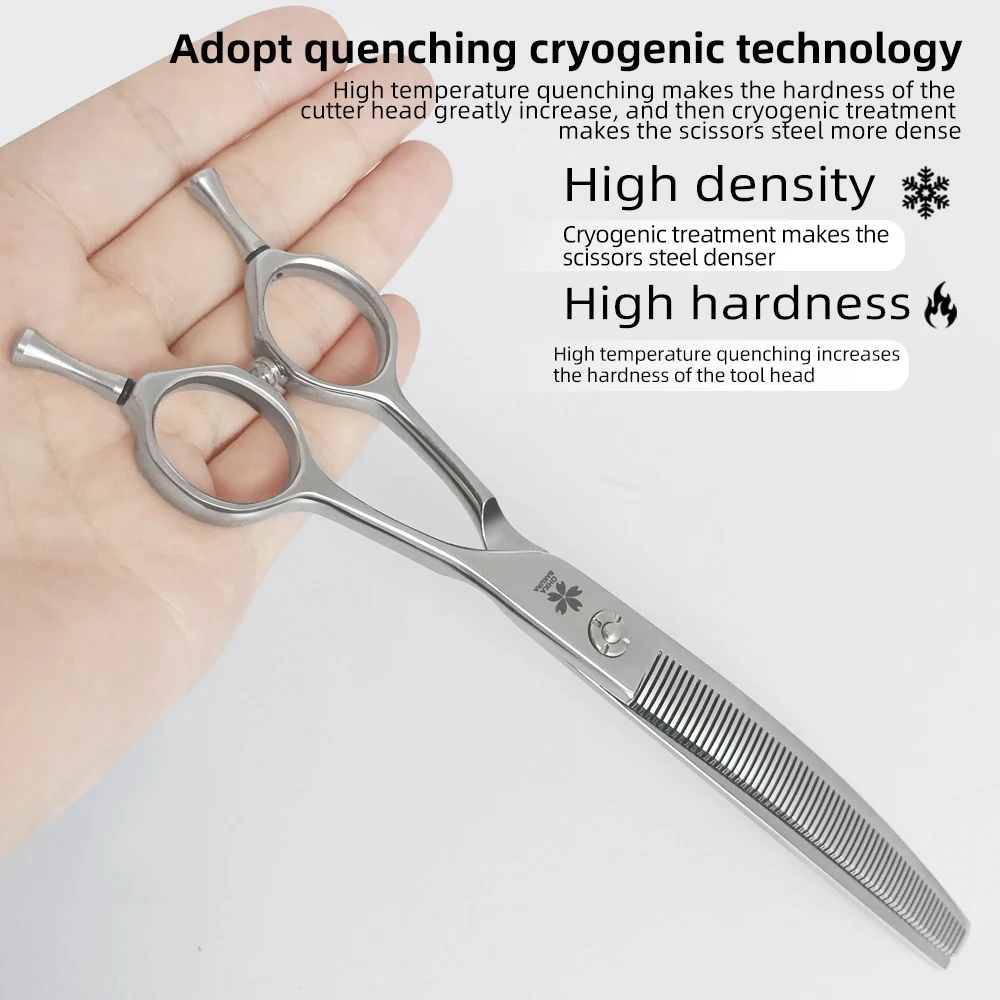 Profesional JP vg10 7,25/7,5 pulgadas tijeras de aseo para perros y mascotas de alta calidad tijeras de adelgazamiento curvadas tijeras más delgadas - imagen 3