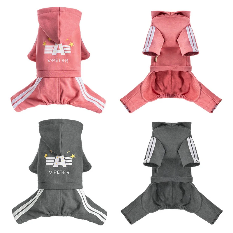 Mono de primavera para perros, ropa deportiva, Sudadera con capucha suave para perros, trajes de diseño de cuatro patas, ropa deportiva para mascotas para perros pequeños y medianos - imagen 5