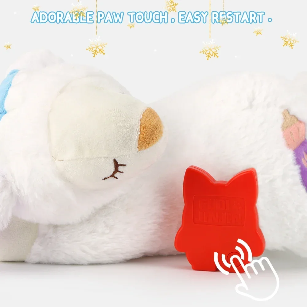 Juguetes de latido del corazón para cachorros, juguetes de oveja de Navidad para aliviar el sueño, juguetes de gatito para cachorros con latidos del corazón, Animal de peluche - imagen 4