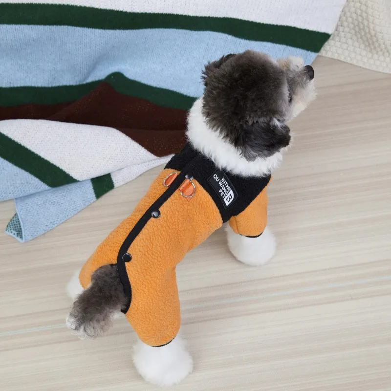 Ropa de invierno para perros, mono para perros pequeños, abrigo cálido para mascotas de cuatro patas, monos para perros, Chihuahua Fench Bulldog, chaqueta para cachorros, pijamas - imagen 2
