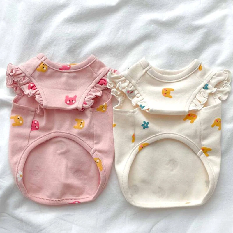 Ropa de verano Unisex para gato, chaleco de verano con dibujos animados de conejo para gatitos, chaleco de poliéster suave rosa, ropa para perros, envío directo - imagen 5