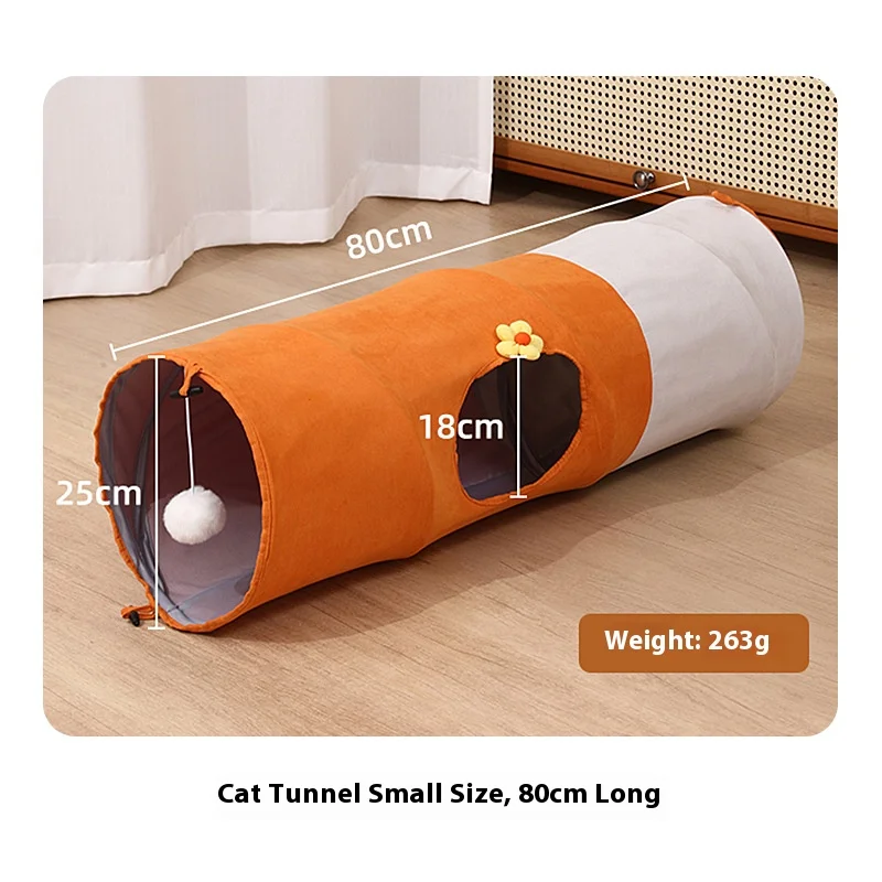 Cama tipo túnel para gatos de primera calidad, diseño híbrido de gran tamaño, puntos de acceso múltiple, apertura del orificio del árbol, tela Oxford de fácil pliegue para gatos grandes - imagen 5