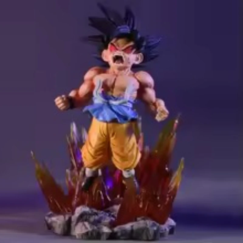 19cm BANDAI Dragon Ball SHK Kai Ape Series Son Goku Super Saiyan four Anime Glow Black Hair Goku Figure PVC Anime Model Ornament - imagen 3