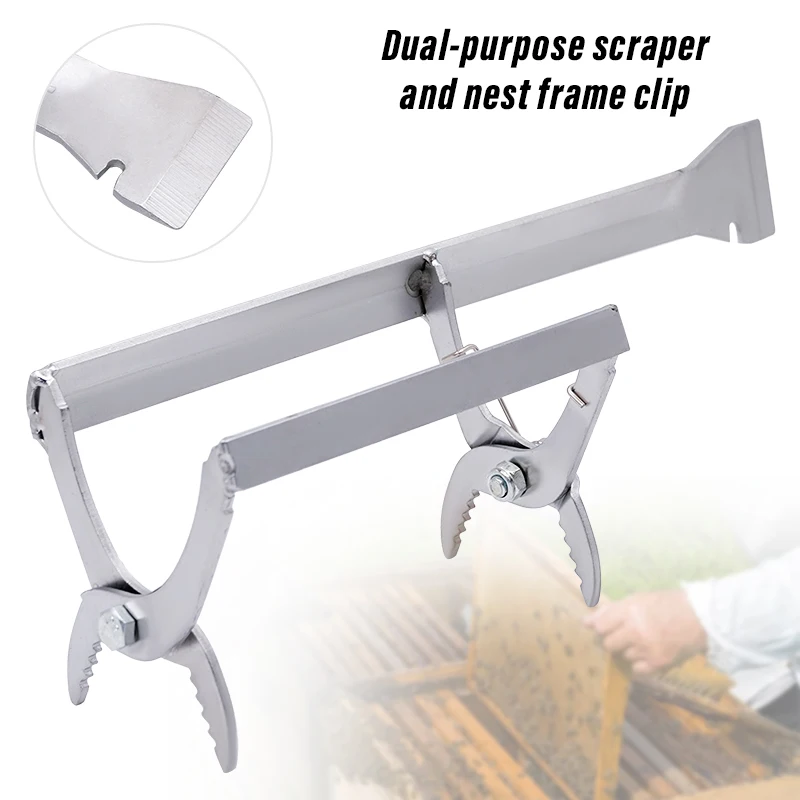 Equipo de colmena con cuchillo de doble resorte, herramientas de apicultura, raspador de colmena de acero inoxidable, pala duradera de panal - imagen 3