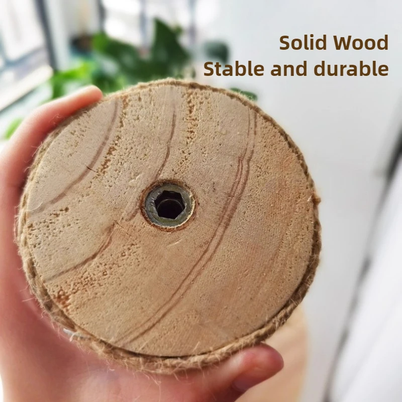 Accesorios para gatos, árbol, Material artesanal, torre para gatos y gatitos, accesorio para cama, camas con hierba, poste rascador de madera maciza para suministros para gatos - imagen 3