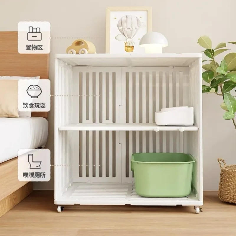 Mueble divisor con caja de arena para gatos – 2 en 1 con ruedas - imagen 2