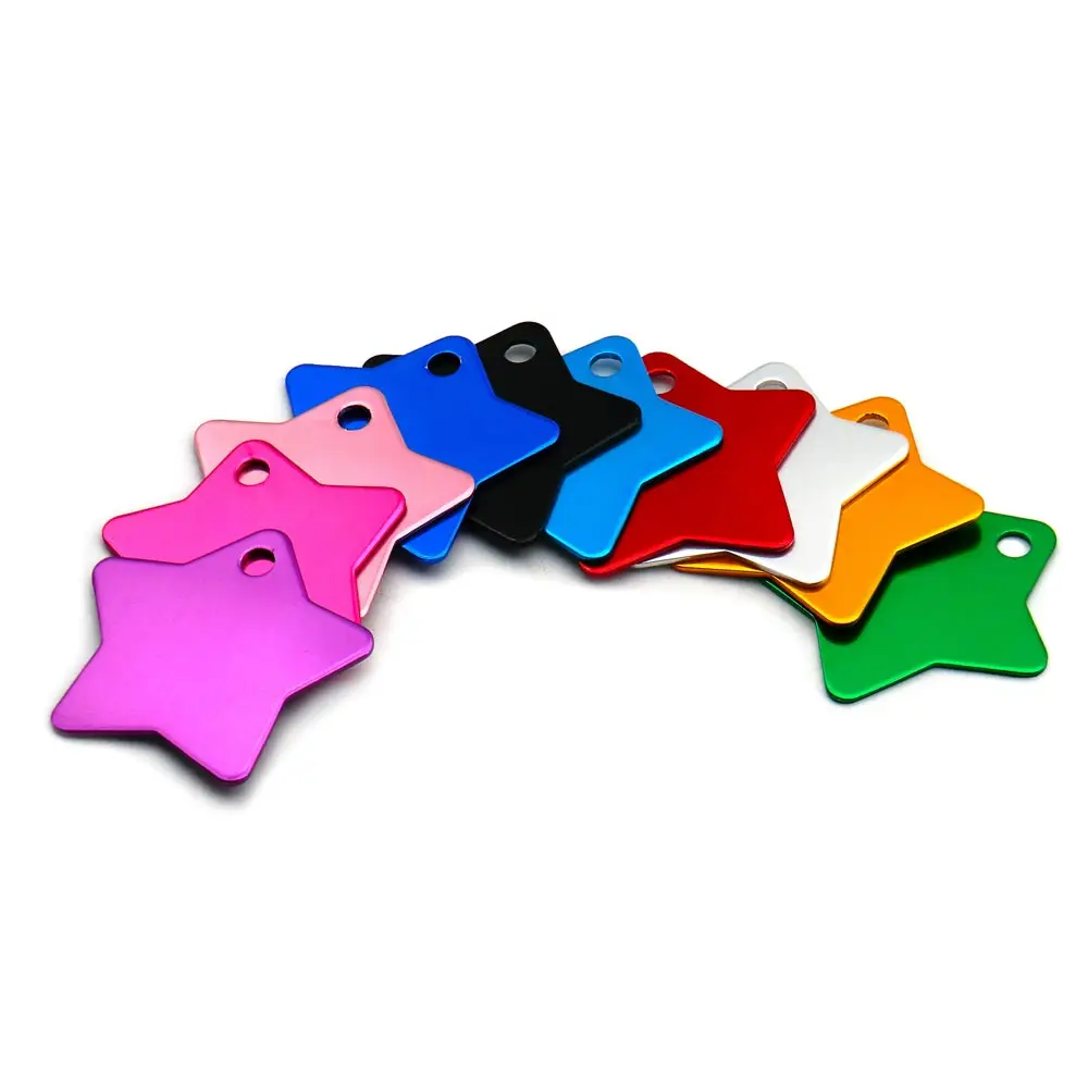 Etiqueta de perro Anti-Pérdida de 20 piezas al por mayor para collares nombre de Perro etiquetas de identificación regalos para perro estrella etiquetas para el cuello para el perro propietario Etiqueta de mascota grab - imagen 4