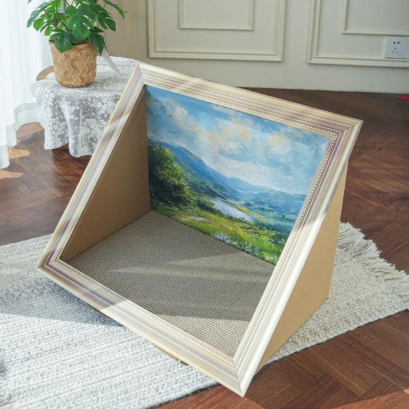 Perrera ondulada creativa para perros y gatos, marco de imagen, casa para perros pequeños, cabaña, pintura al óleo para el hogar, accesorios para productos para mascotas - imagen 3