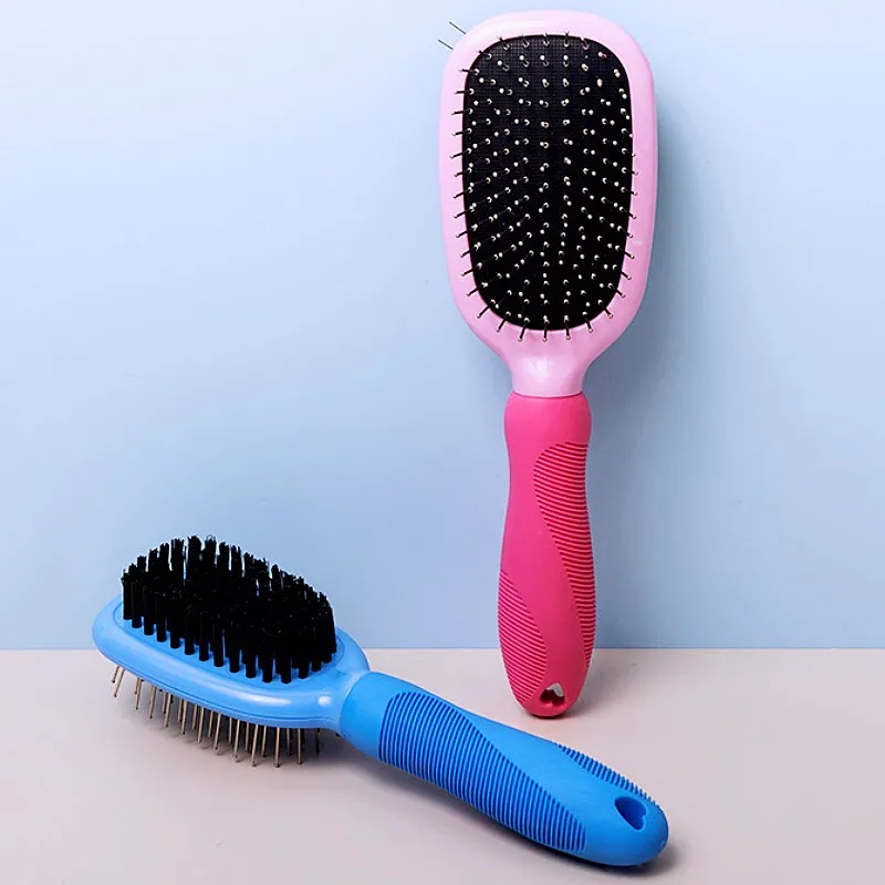 Cepillo doble cara para perros con masaje y removedor de pelo suelto - imagen 4
