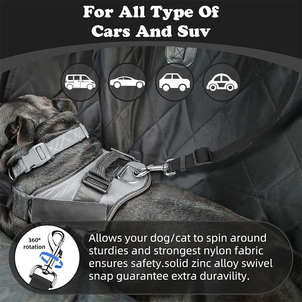 Correa de seguridad para perros dos en uno, cinturón de seguridad para coche para mascotas, correa para perros, cinturón de seguridad para asiento trasero, arnés ajustable para perros, Collar, accesorios para mascotas - imagen 5