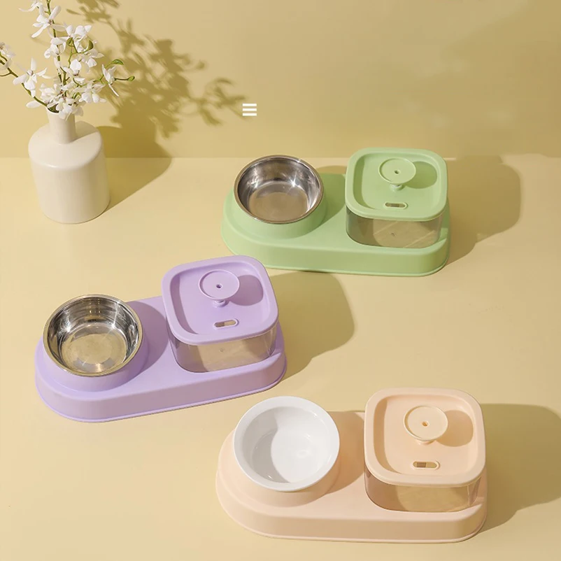 Dispensador de agua con filtro inteligente para mascotas, alimentador automático de agua, separación en seco y húmedo, tazón de acero inoxidable, suministros para mascotas, nuevo