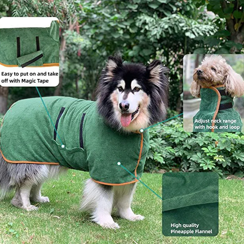 Albornoz cálido para perros – Secado rápido y microfibra absorbente - imagen 4