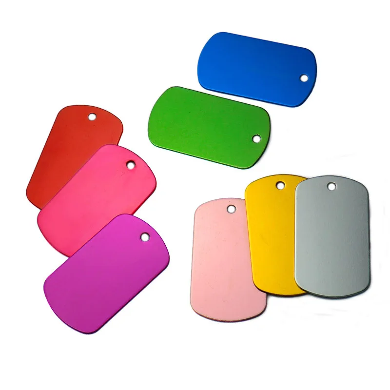 20 piezas etiqueta de perro de identificación de mascota, etiqueta de identificación del ejército militar de aluminio, nombre, etiquetas de perro en blanco, colgante, logotipo personalizado, láser, texto grabado personalizado - imagen 2