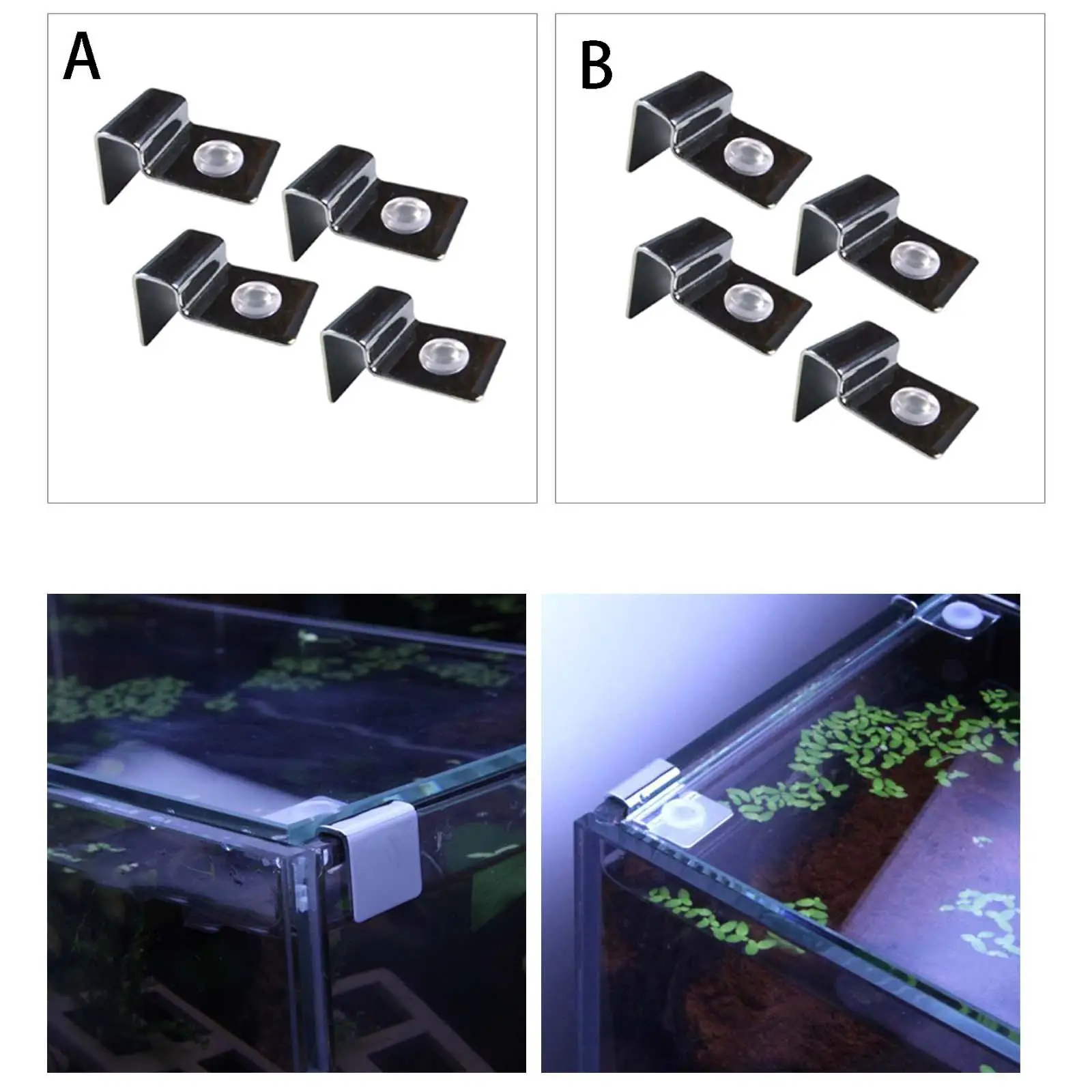 4 Pieces Aquarium Stands Fish Tank Glass Cover Clip Support Holder Stainless Steel Aquarium Glass Cover Lid Bracket Holder