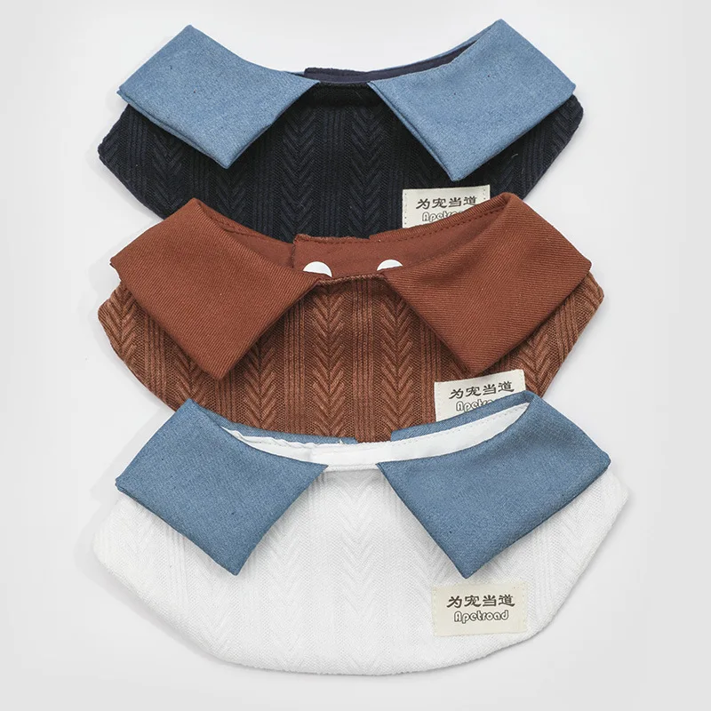 Babero para mascotas, Collar de punto para gato/perro, babero, Collar de punto, accesorios para fotos de cuello, accesorios para perros pequeños y cachorros