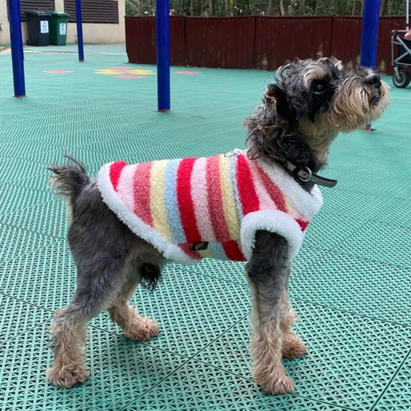 Ropa de invierno a rayas para perros pequeños Chihuahua y Pomerania - imagen 2