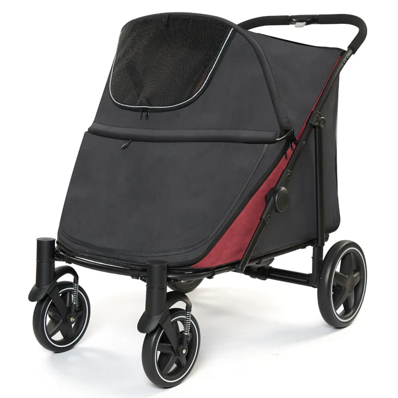 Carrito de paseo para perros y gatos, grande, plegable y portátil - imagen 5