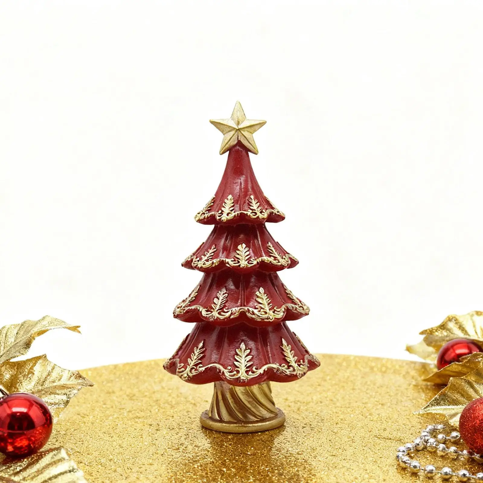 Mini Christmas Tree Ornament Resin Figurine Home Office Decor for Holiday Celebration Decoration Mini Christmas Tree Ornament Resin Figurine Home Office Decor for Holiday Celebration Decoration