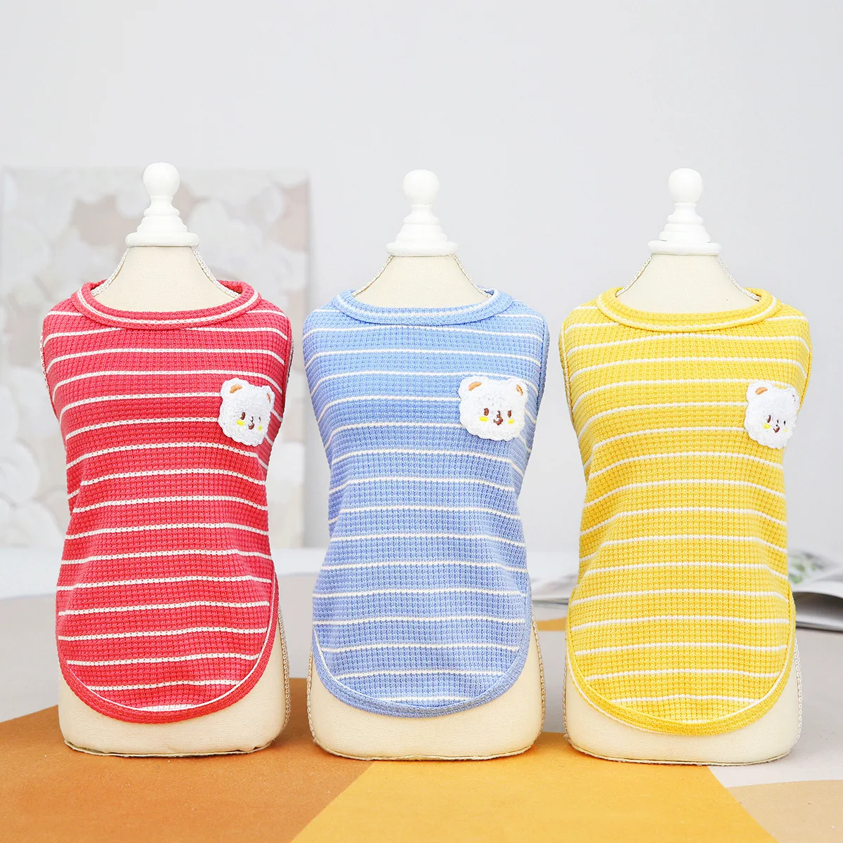 Chaleco de oso para mascotas, ropa de gato, camiseta sólida, ropa fina para perros pequeños, Chihuahua, chaleco transpirable de verano para mascotas, York - imagen 5