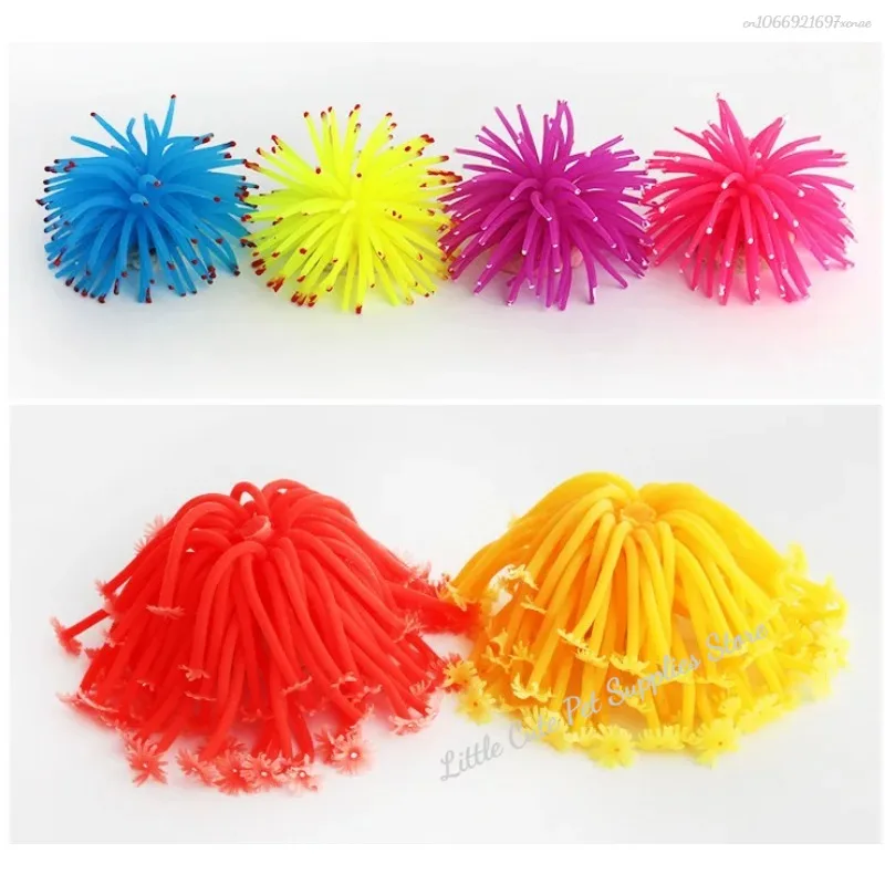 1 Uds. De silicona para acuario, pecera, planta de Coral Artificial, adorno subacuático, decoración colorida, pez Coral, adorno acuático - imagen 3