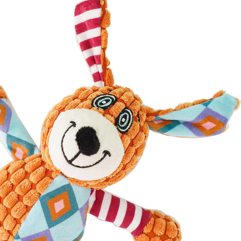 Juguetes chirriantes de peluche para perros para masticar, lindo cachorro en forma de Animal, juguetes interactivos divertidos para mascotas, limpieza de dientes, alivio del aburrimiento - imagen 4