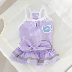 Ropa de verano para gatos y perros con lazo