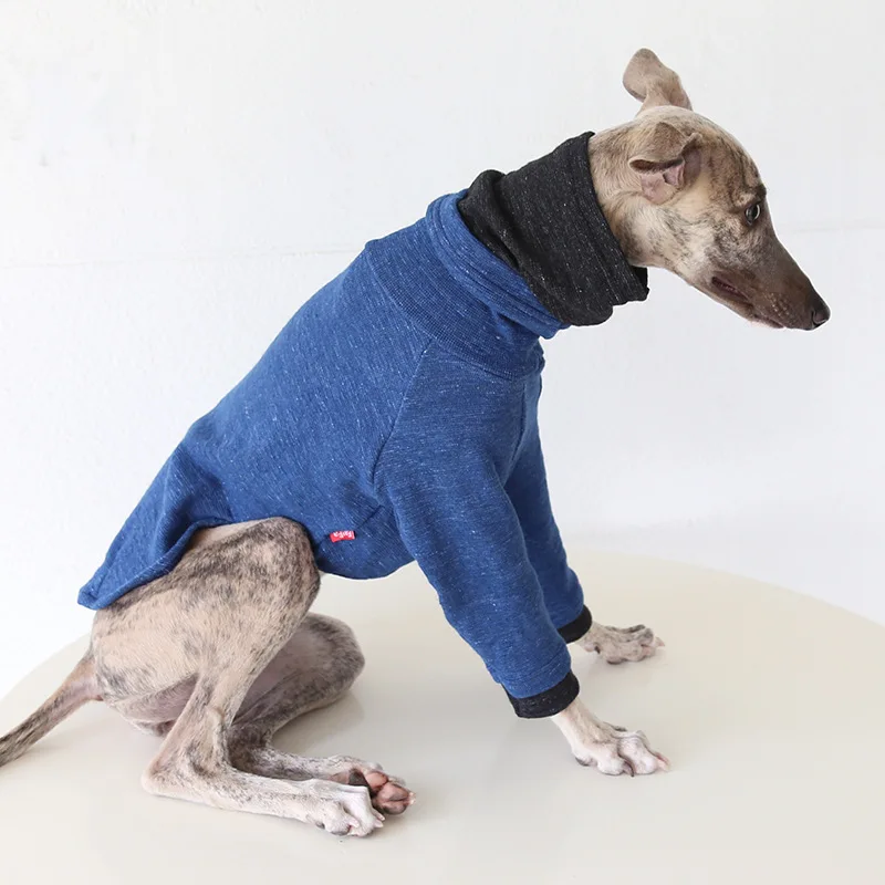 Camisa suave para perros, ropa para perros galgo de cuello alto, ropa cálida de algodón para invierno, ropa para perros de Navidad para mascotas en varios colores - imagen 3
